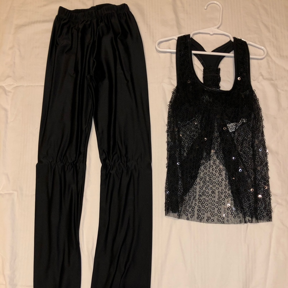 Black Sequin Girls Costume Set